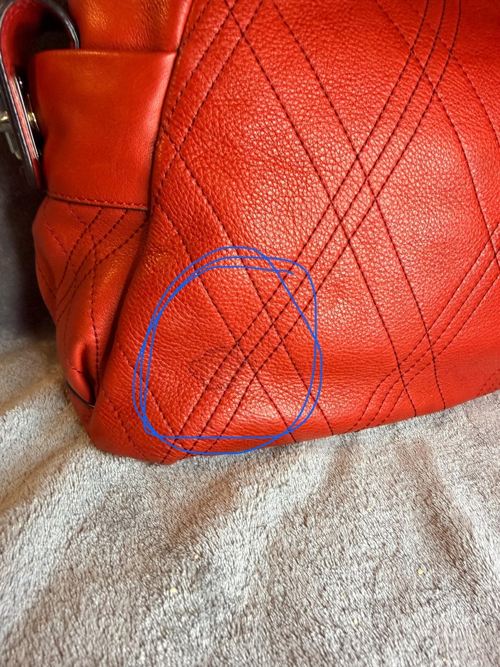 b. makowsky Red Quilted Leather Shoulder Bag - Picture 8 of 12